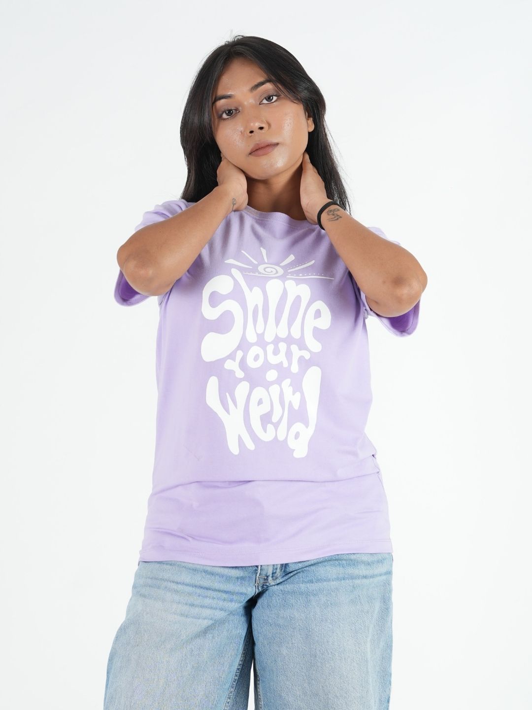 Lavender Regular Fit Printed T-Shirt