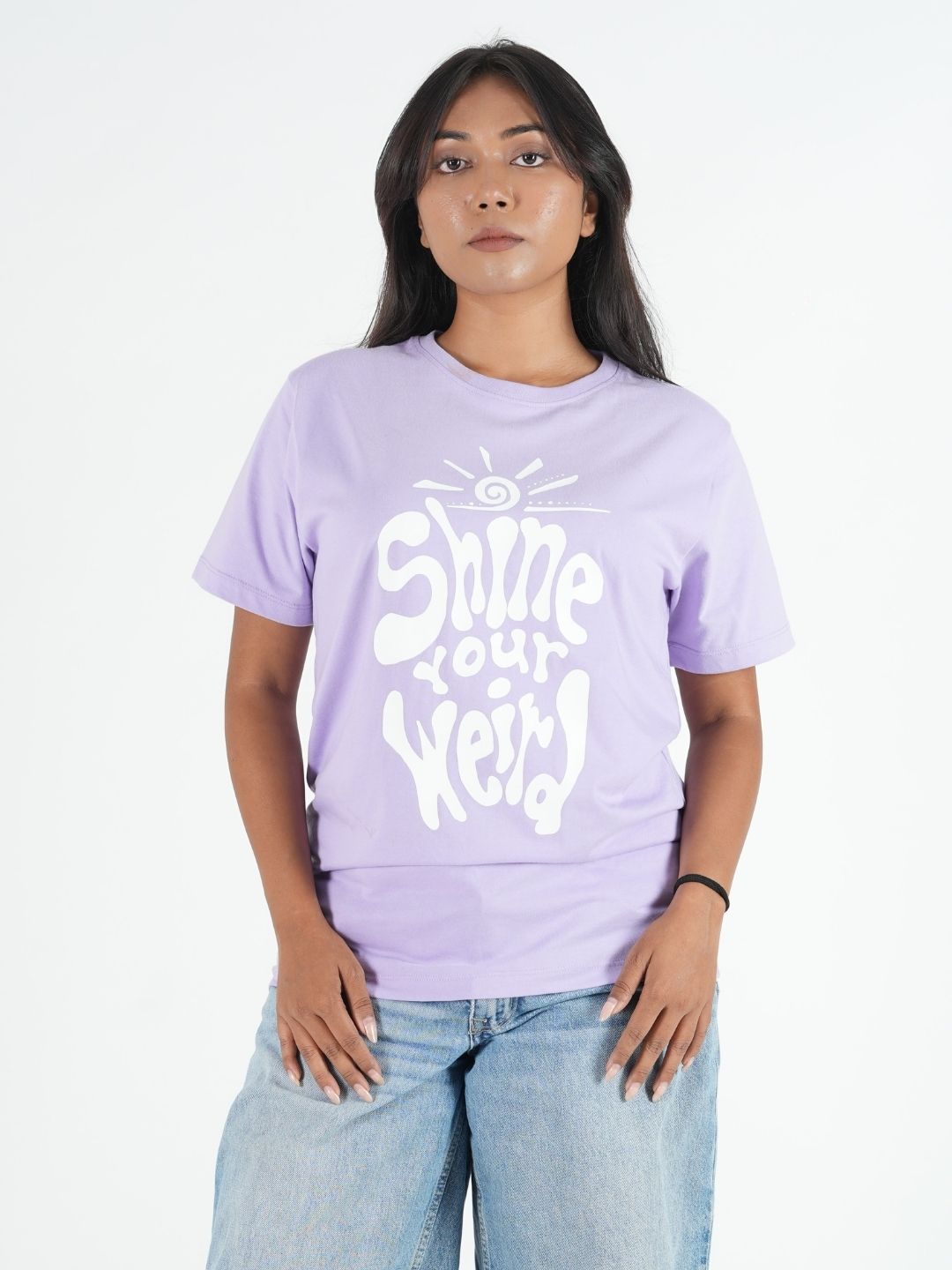 Lavender Regular Fit Printed T-Shirt