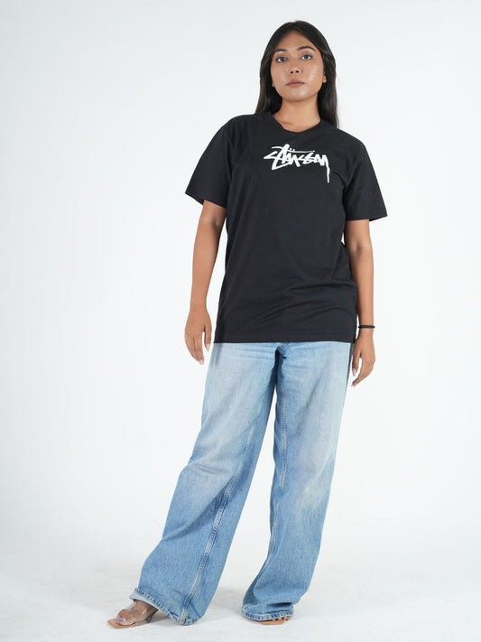 Black Oversized Printed T-Shirt