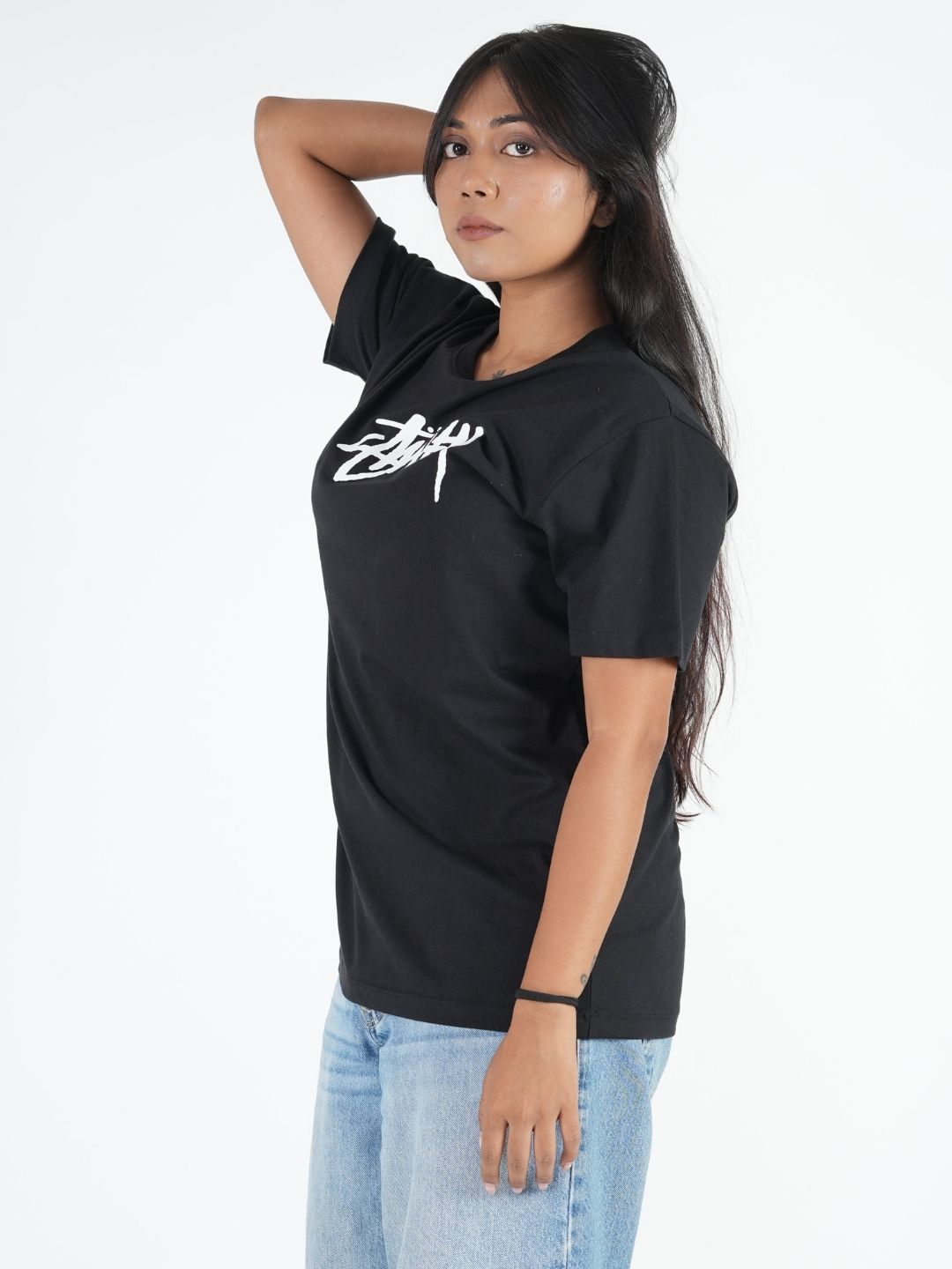 Black Oversized Printed T-Shirt