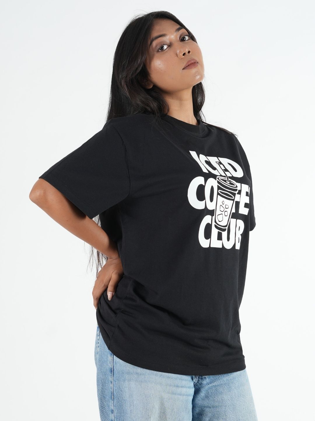 Black Oversized Printed T-Shirt