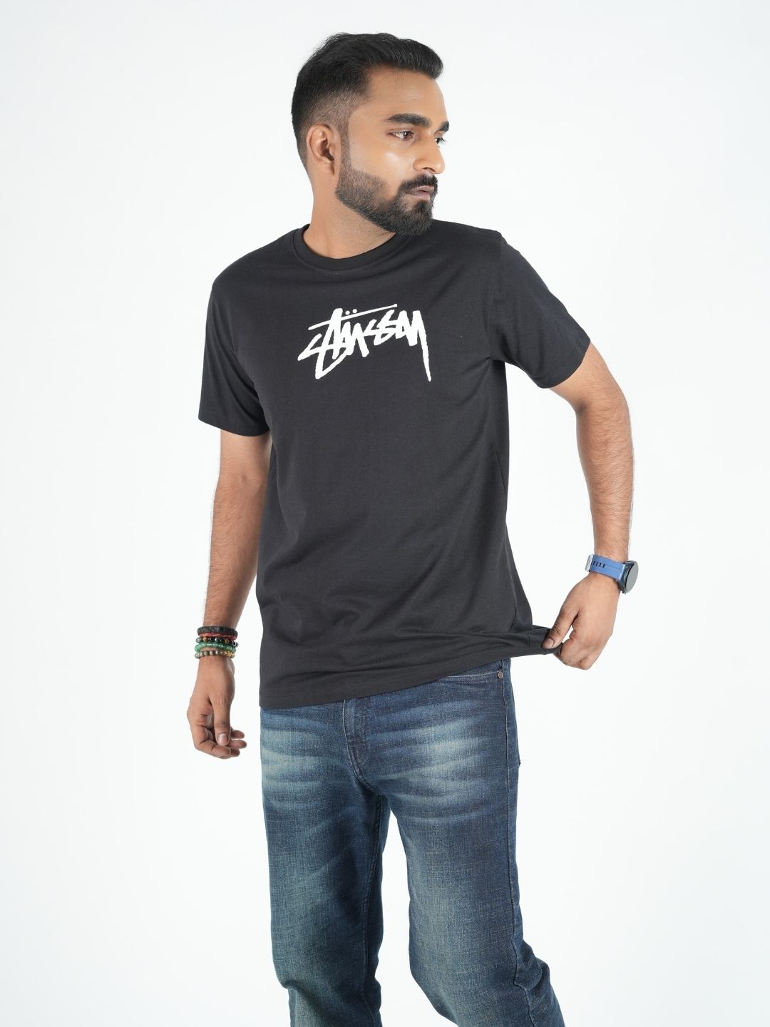 Black Oversized Sassy Printed Tees maanver clothing