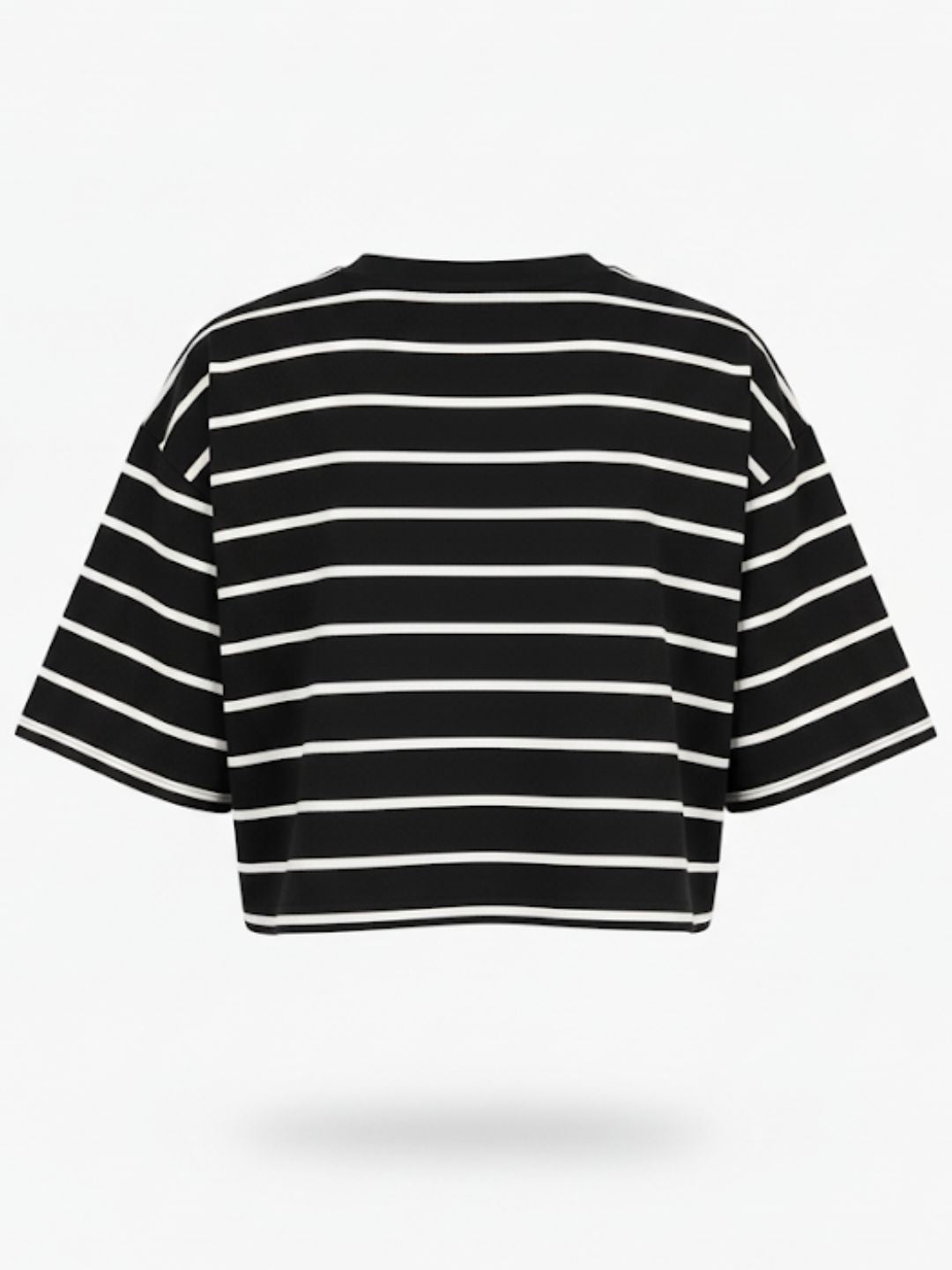 Black Artistic Crop Top Oversized T-shirt