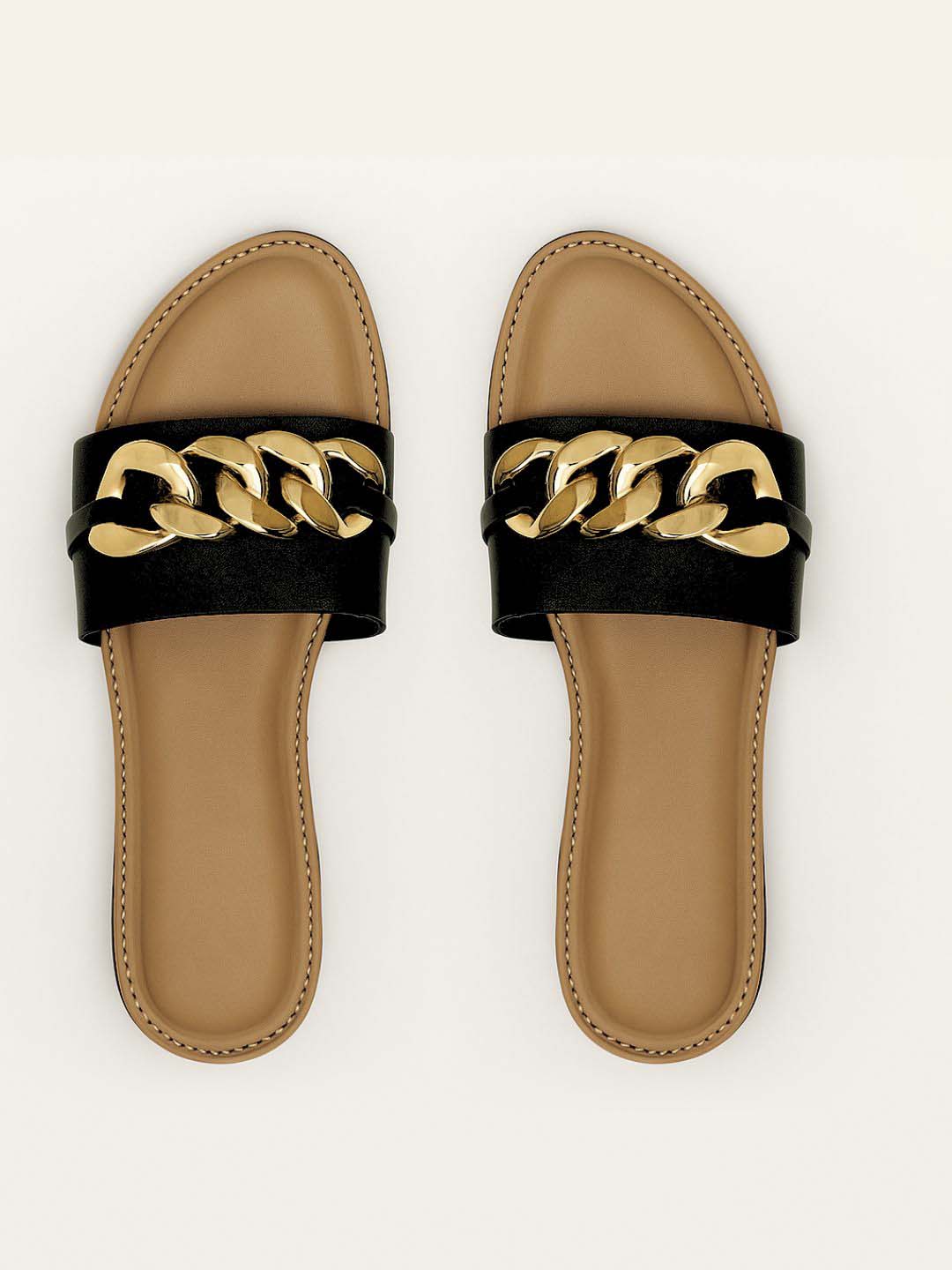 Luxury Black Flats for Sandals