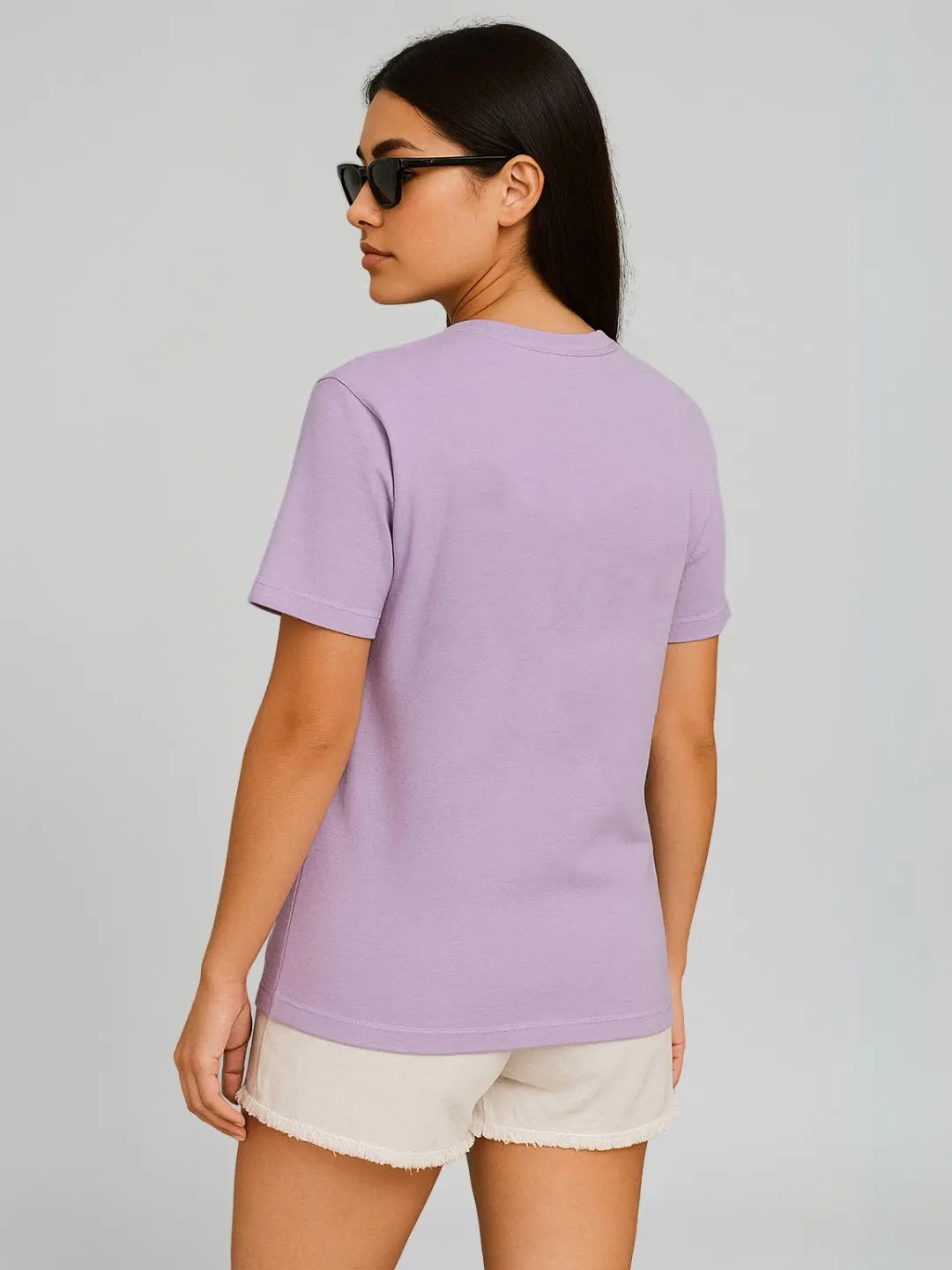 Lavender Printed Over Sized T-Shirt maanver clothing