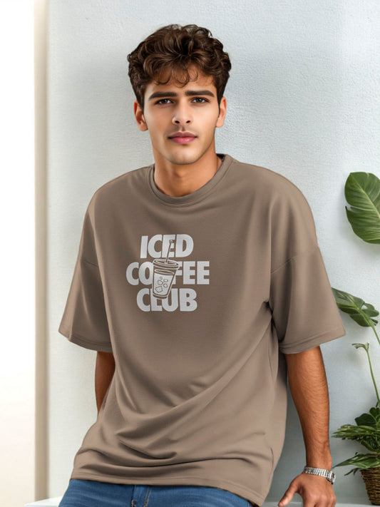 Beige T-Shirt Iced Coffee Club - Maanver.com