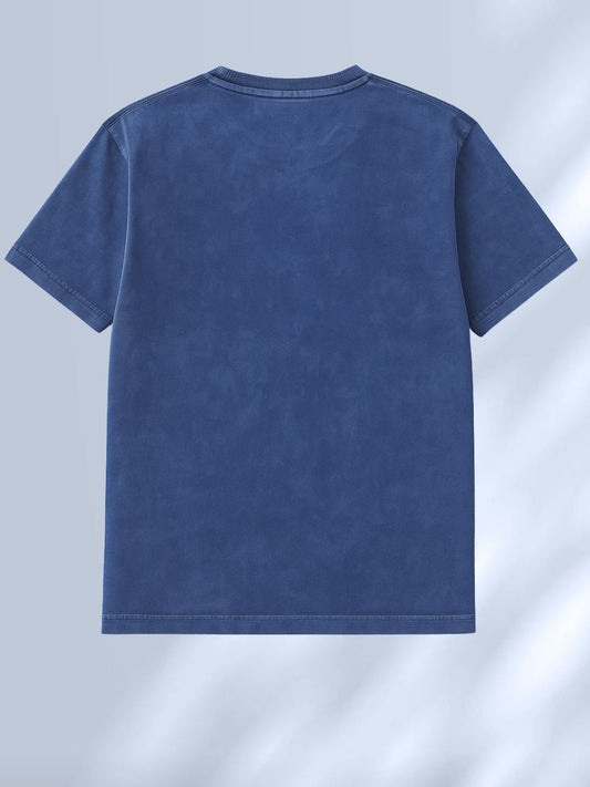 Vintage Washed Mens Blue T-Shirt – Embroidered maanver clothing
