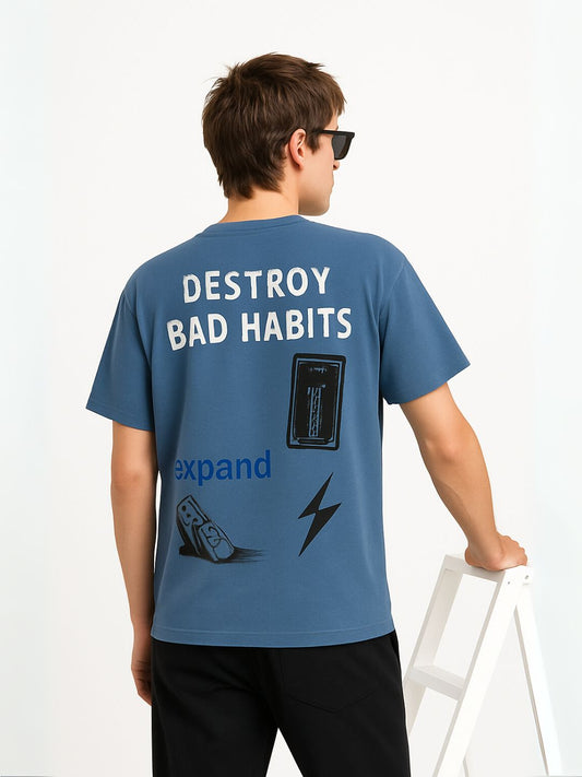 Urban Thistle Graphic Tee – Denim Blue Maanver.com