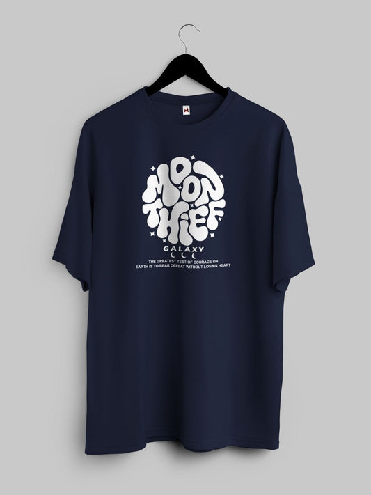 Navy Blue T-Shirt Moon There - Maanver.com