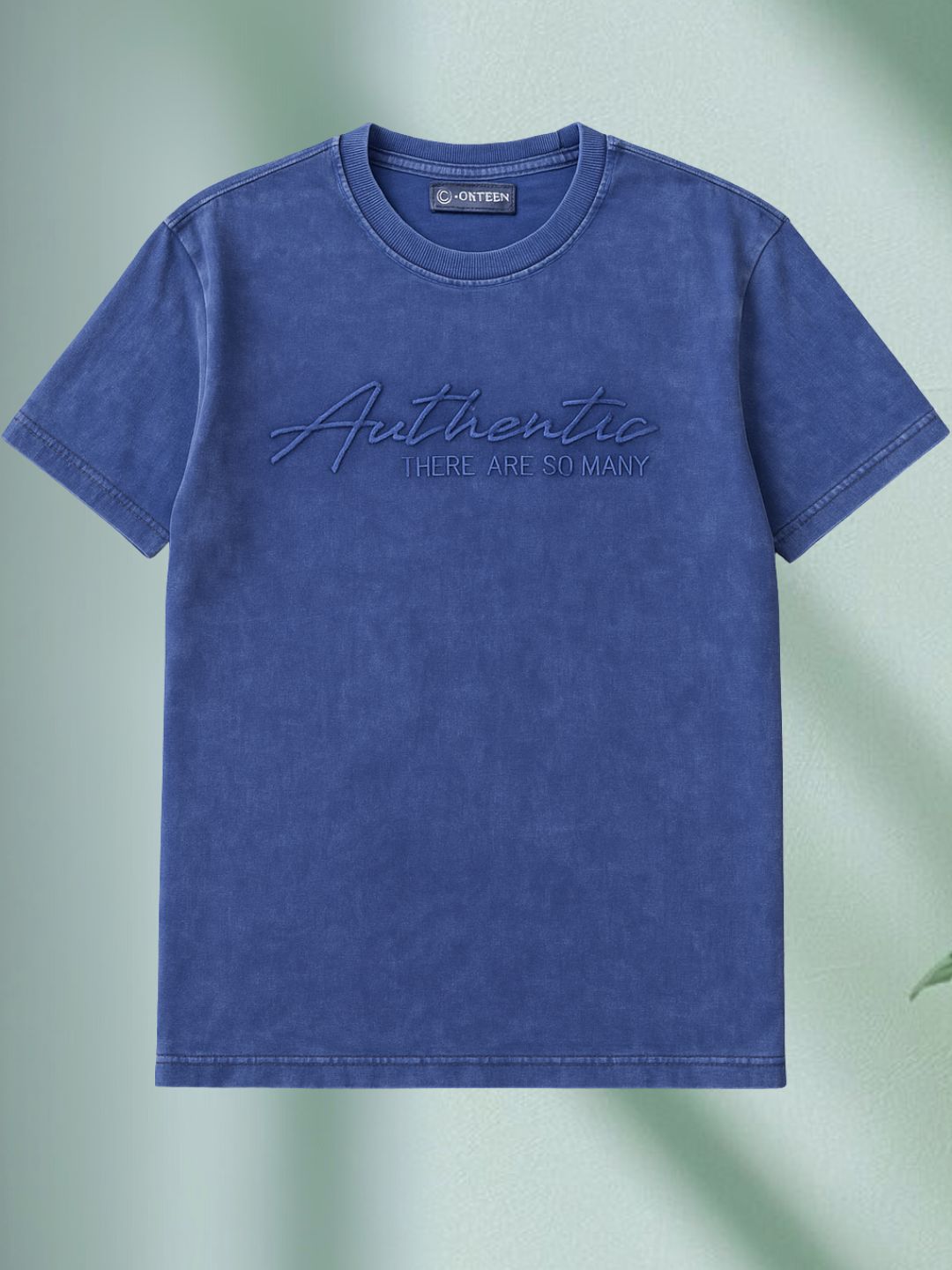 Vintage Washed Blue T-Shirt – Embroidered maanver clothing