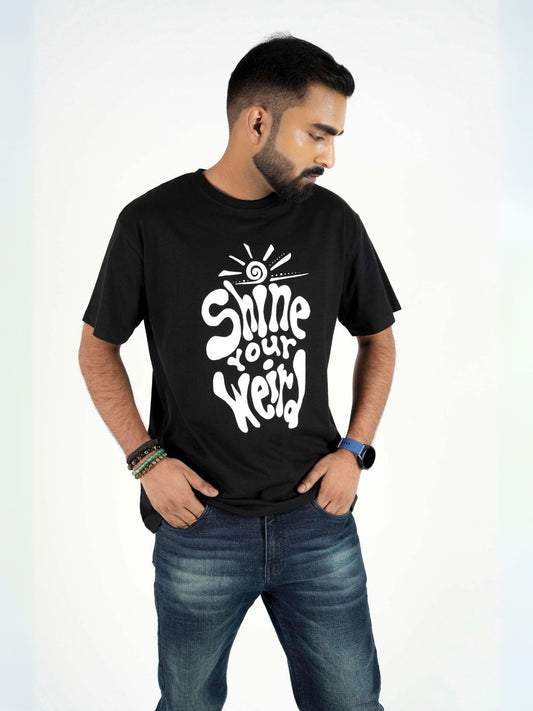 Black Printed Over Sized T-Shirt maanver clothing