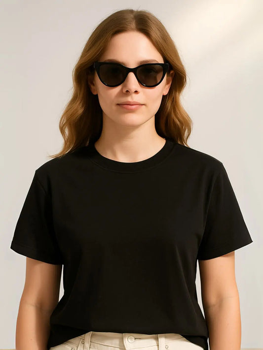 Black Plain Over Sized T-Shirt - Maanver.com