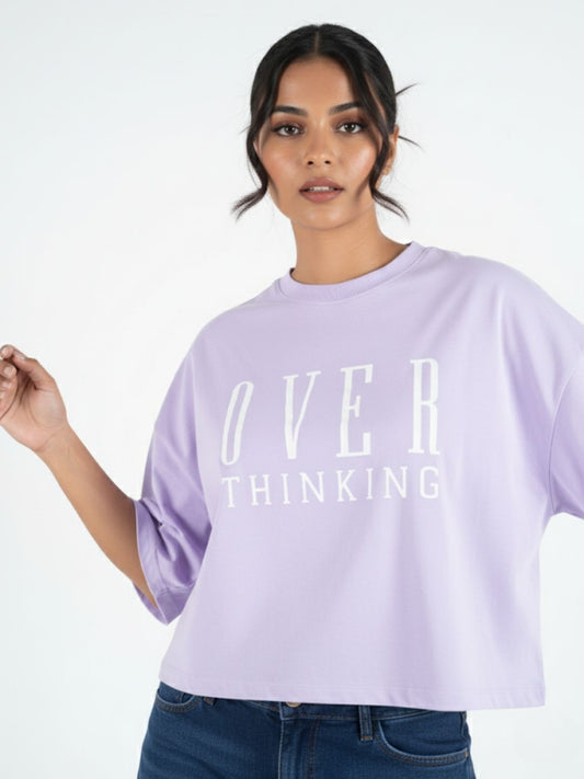 Lavender Crop Top Oversized Tees maanver clothing