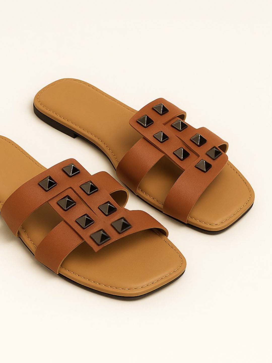 Tan Slip-On Sitva's Sandals