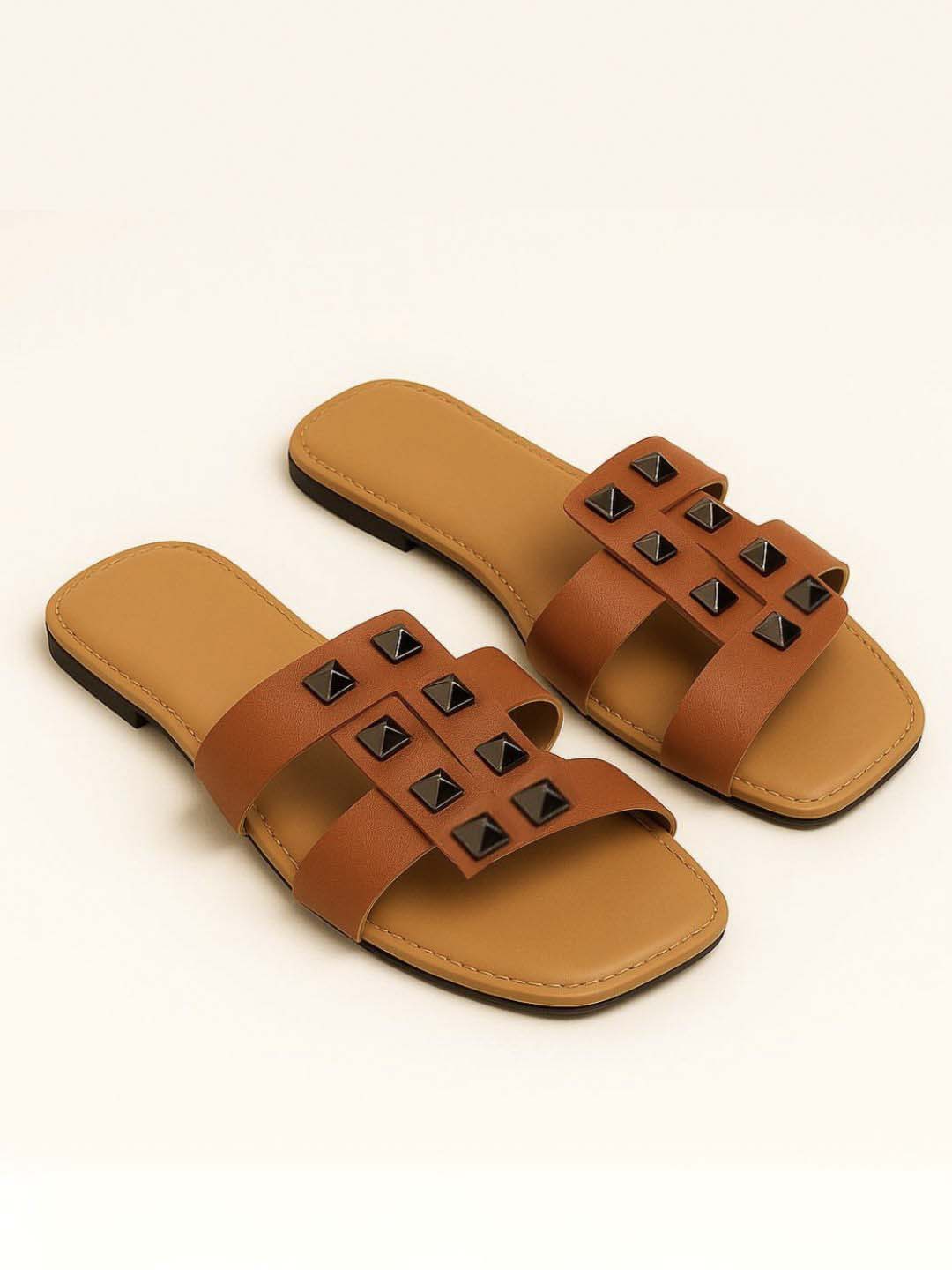 Tan Slip-On Sitva's Sandals