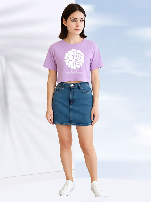 Lavender Crop Top Oversized T-shirt