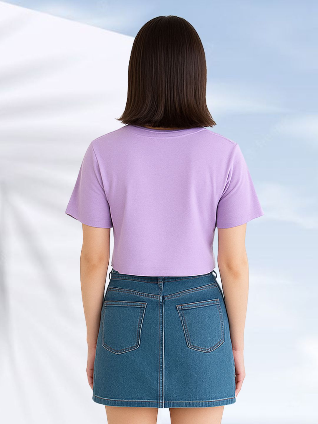Lavender Crop Top Oversized T-shirt