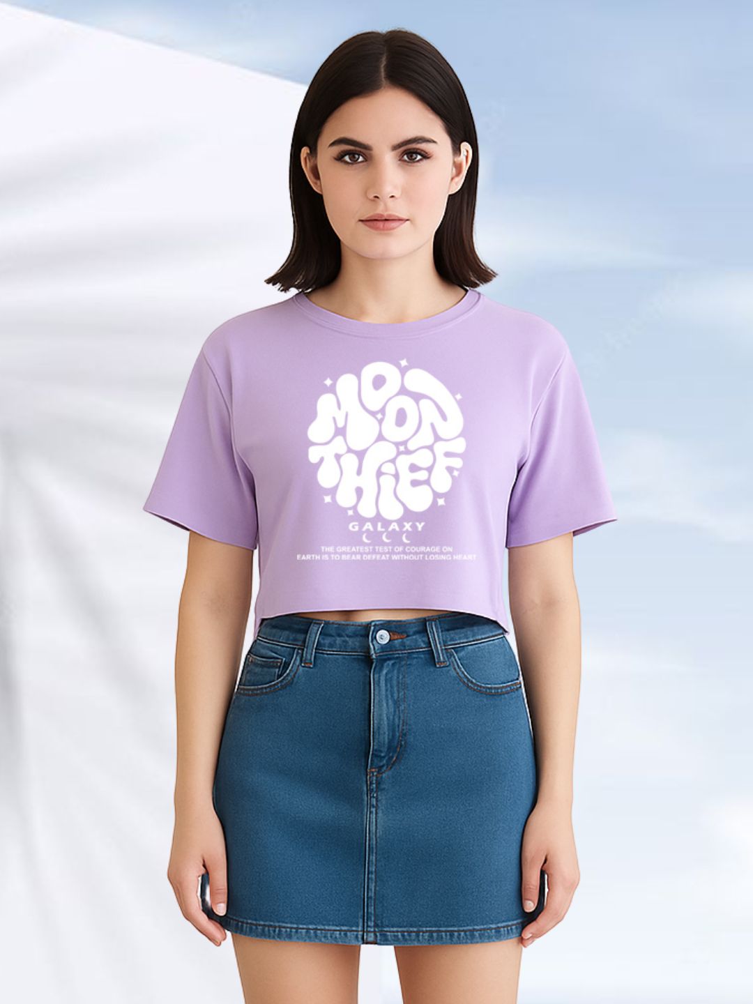 Lavender Crop Top Oversized T-shirt