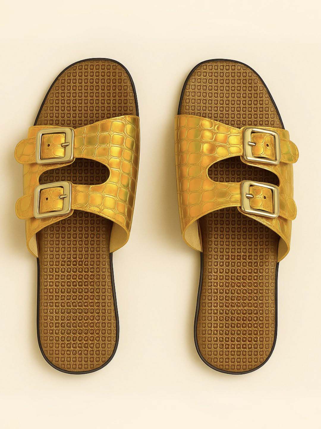 Golden Dual Buckle Slides SITVA
