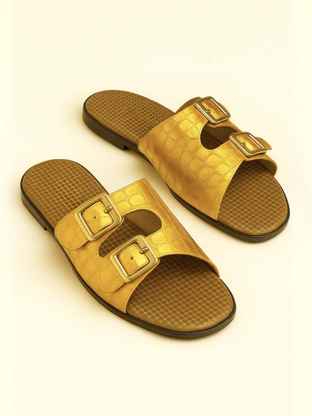 Golden Dual Buckle Slides SITVA