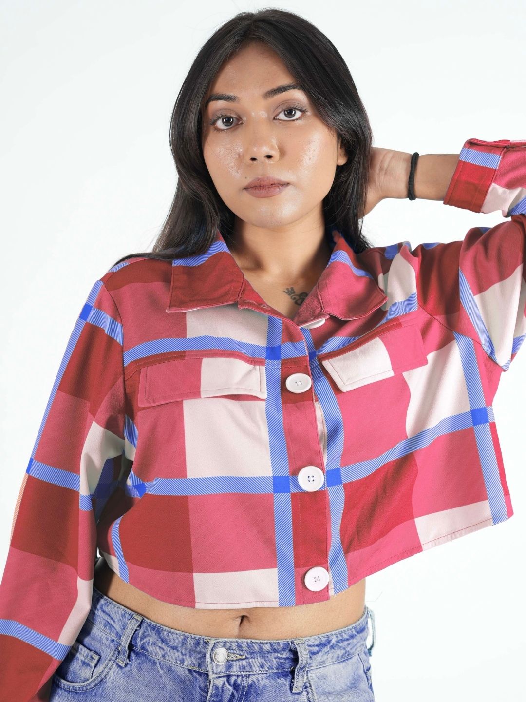 Pink Cropped Shacket for Women | Trendy Overshirt Maanver.com