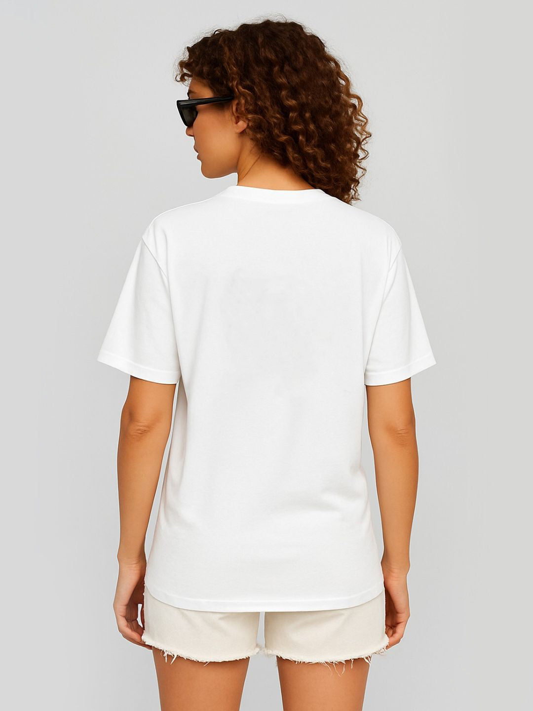 Oversized White Printed T-Shirt - Maanver.com