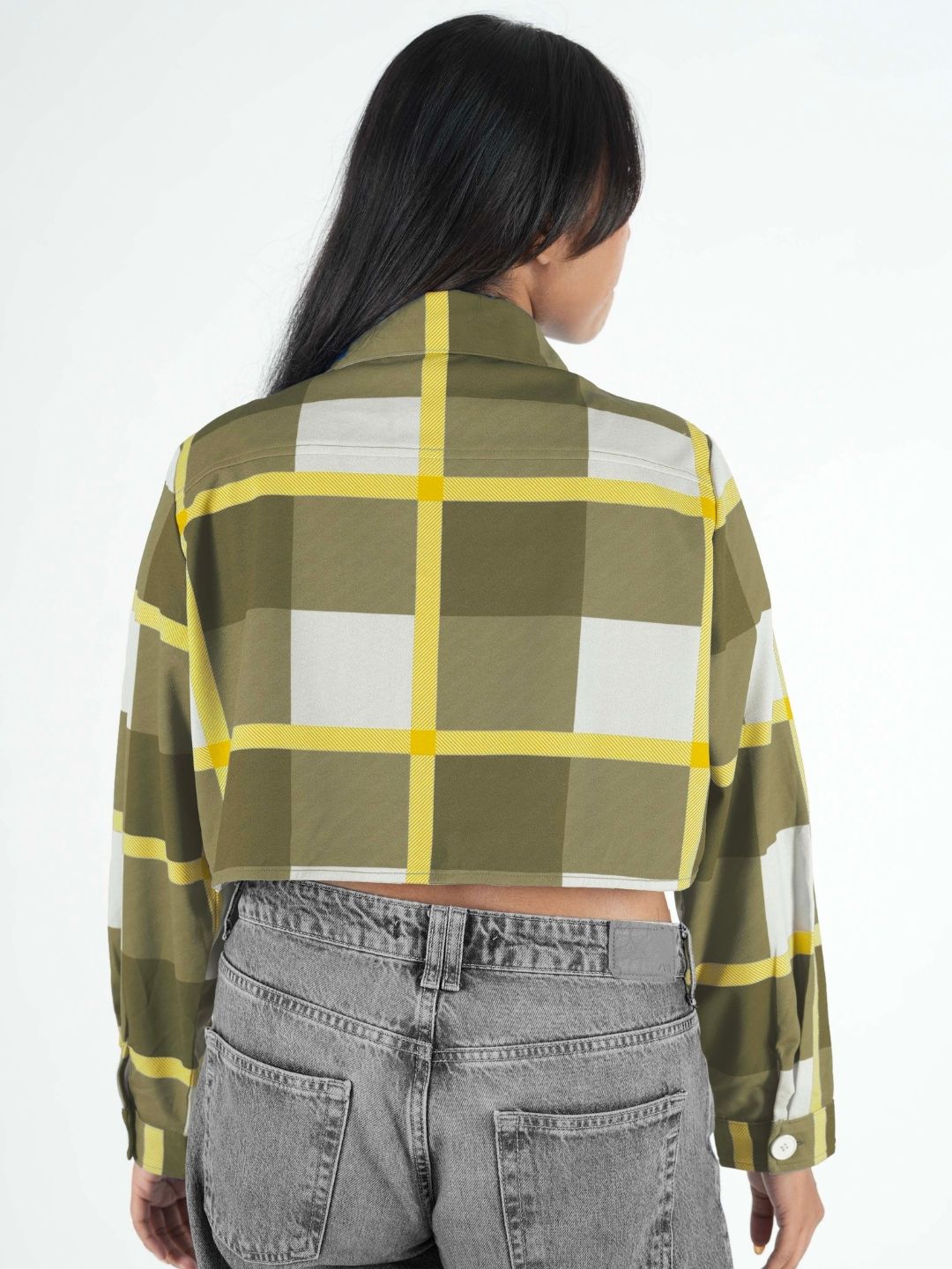 Olive Pastel Cropped Shacket for Women | Trendy Overshirt Maanver.com