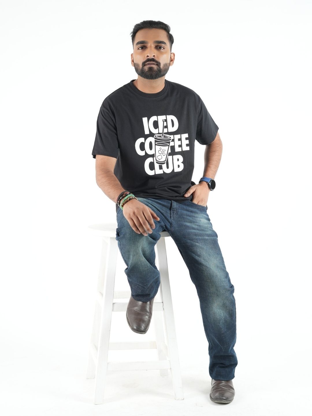 Black T-Shirt Iced Coffee Club maanver clothing