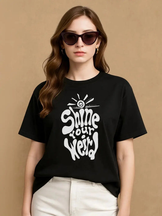 Black Printed Over Sized T-Shirt maanver clothing