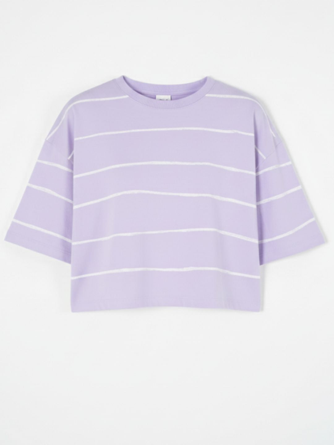 Lavender Artistic Crop Top Oversized T-shirt maanver clothing