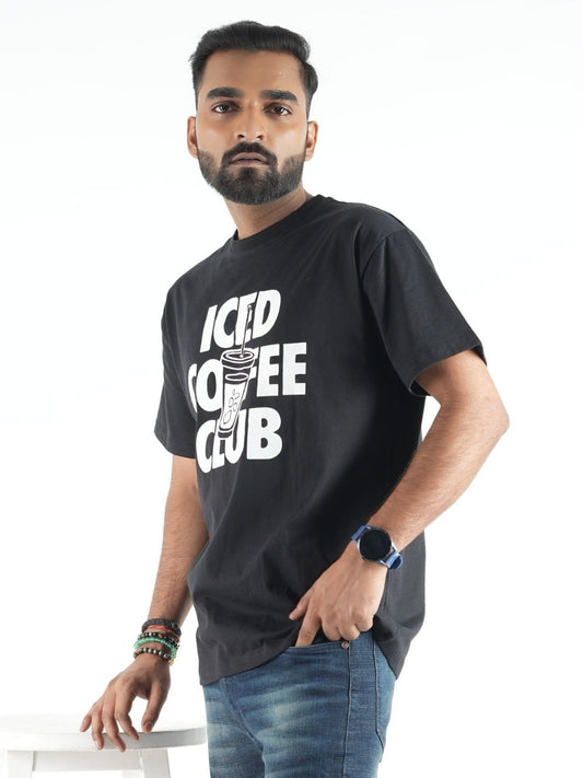 Black T-Shirt Iced Coffee Club maanver clothing