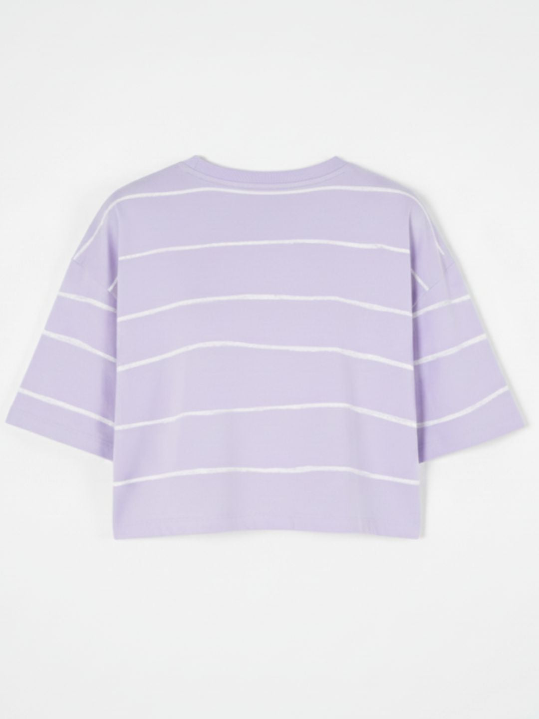 Lavender Artistic Crop Top Oversized T-shirt maanver clothing