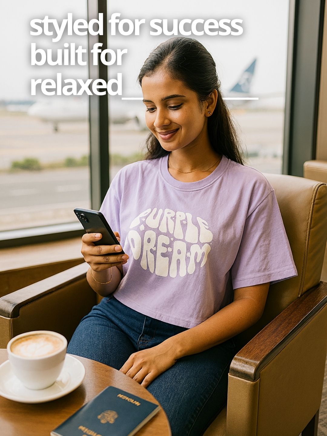 Lavender Crop Top Printed Tees maanver clothing