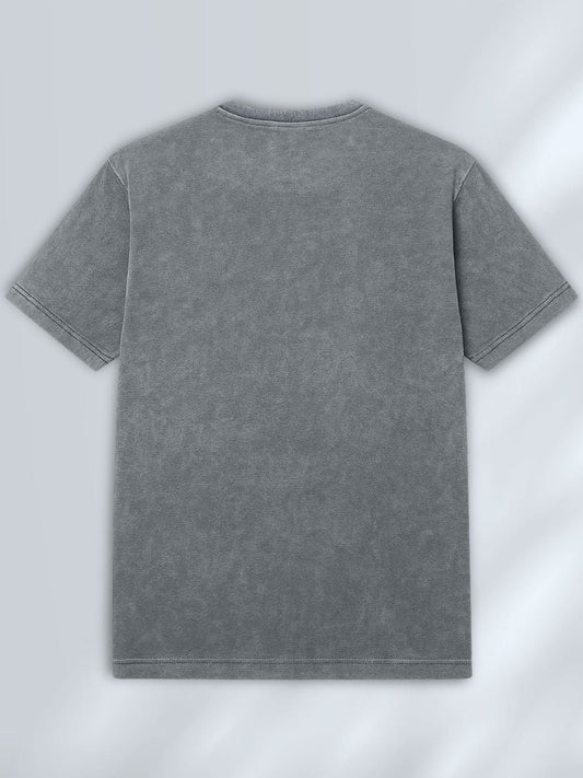 Men’s Vintage Charcoal Washed T-Shirt – Embroidered maanver clothing