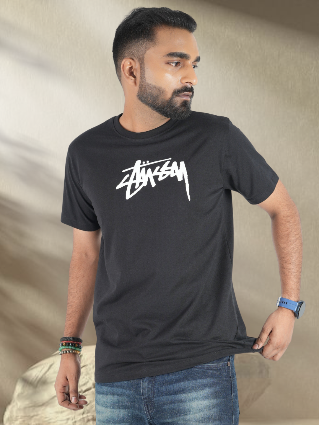 Black Oversized Sassy Printed Tees maanver clothing