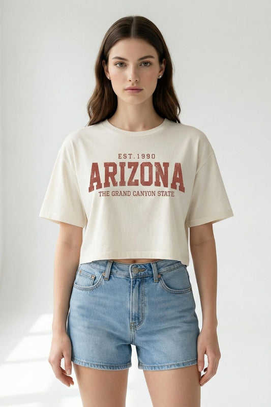 Arizona white Crop Top T-Shirt