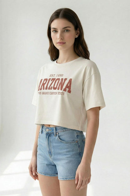 Arizona white Crop Top T-Shirt