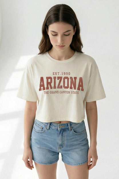 Arizona white Crop Top T-Shirt