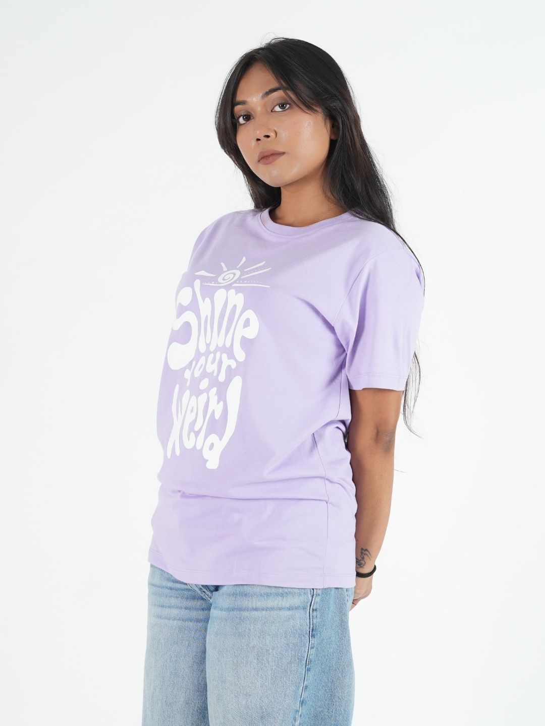 Lavender Regular Fit Printed T-Shirt