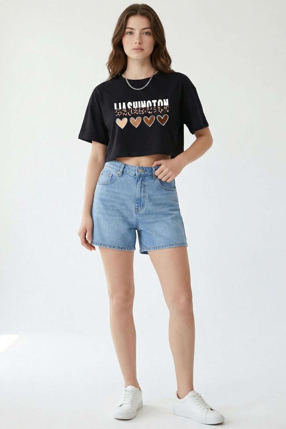 Animal Abst Black Crop Top T-Shirt maanver clothing