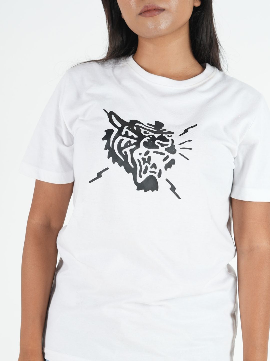 Oversized White Printed T-Shirt maanver clothing