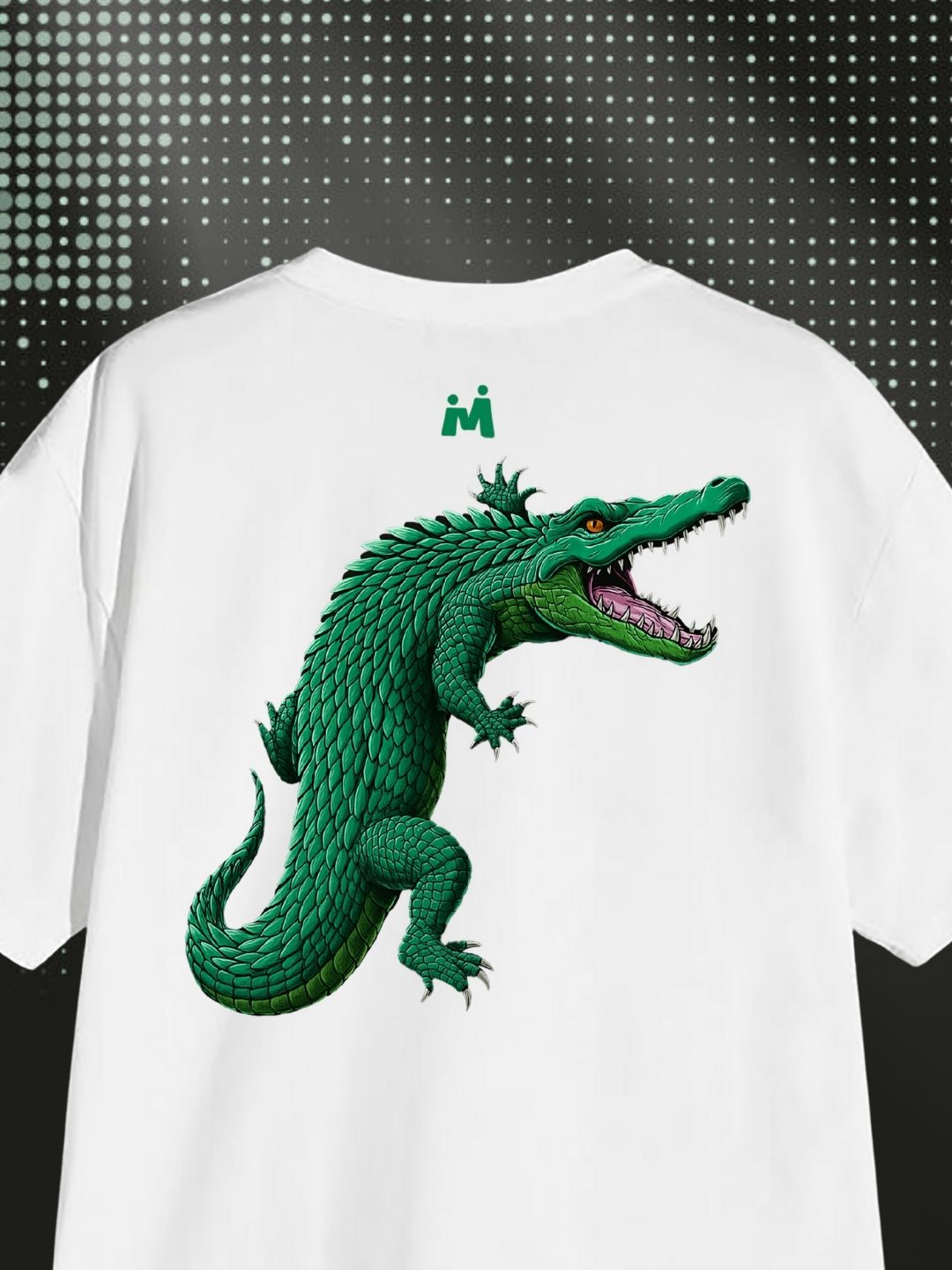 Classic white Crocodile Graphic Oversized T-Shirt – Unisex Streetwear Style Maanver.com
