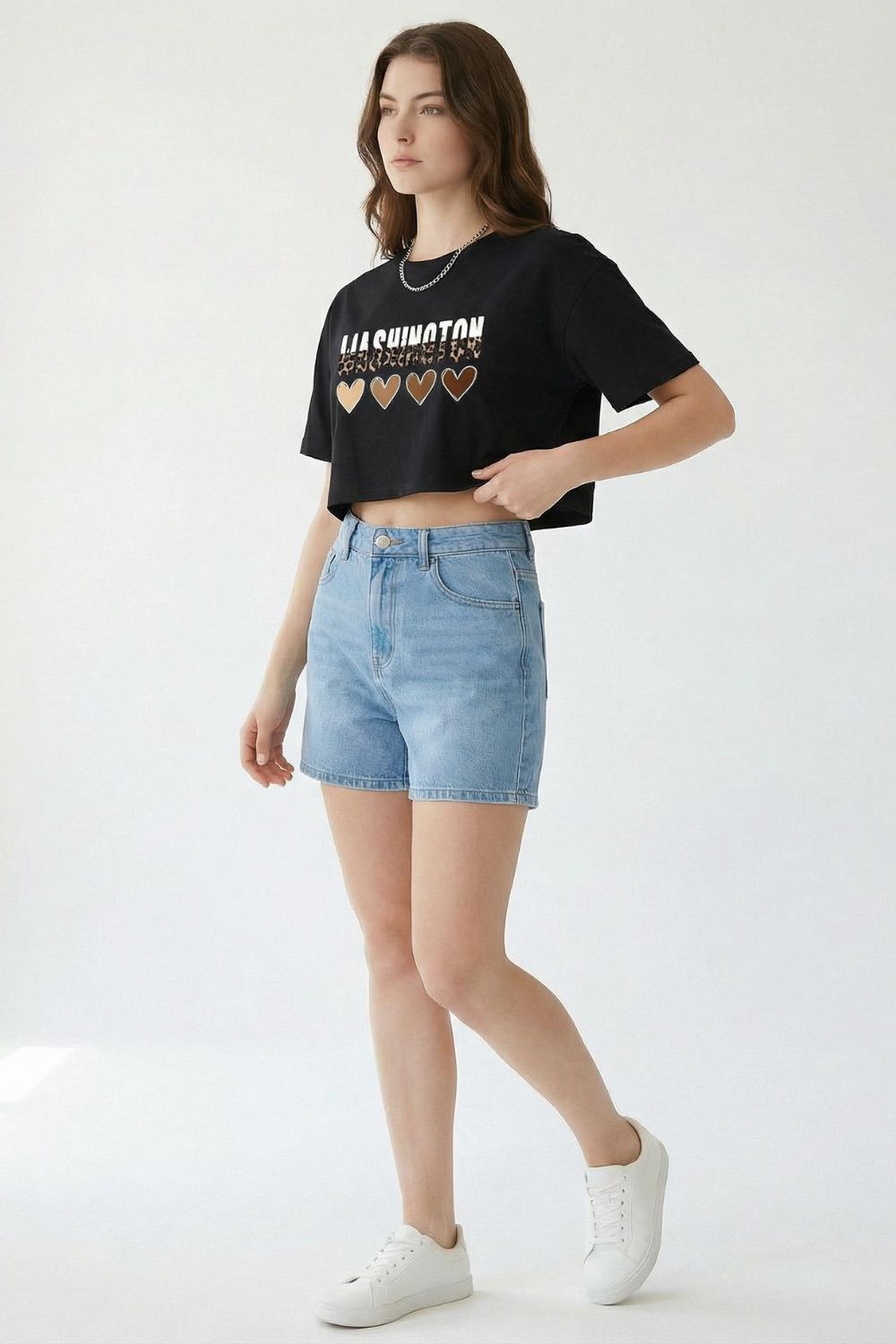 Animal Abst Black Crop Top T-Shirt maanver clothing