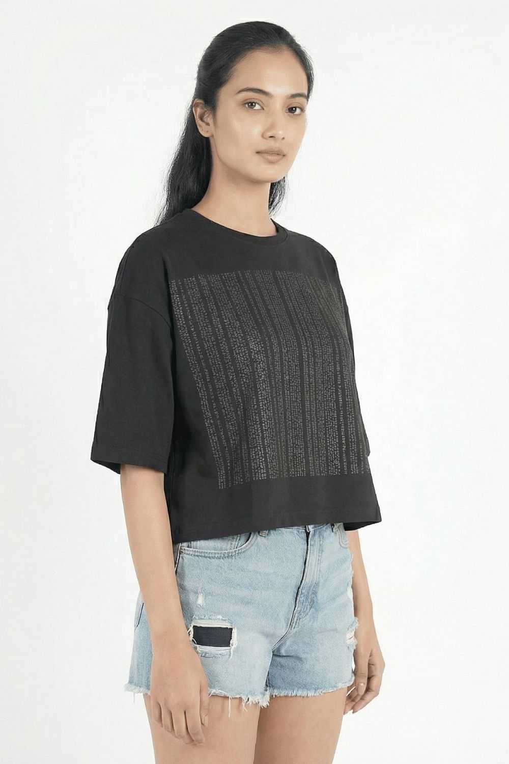 Black Crop Top Party Wear maanver clothing