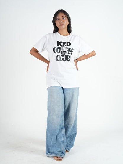 White Oversized Printed T-Shirt maanver clothing