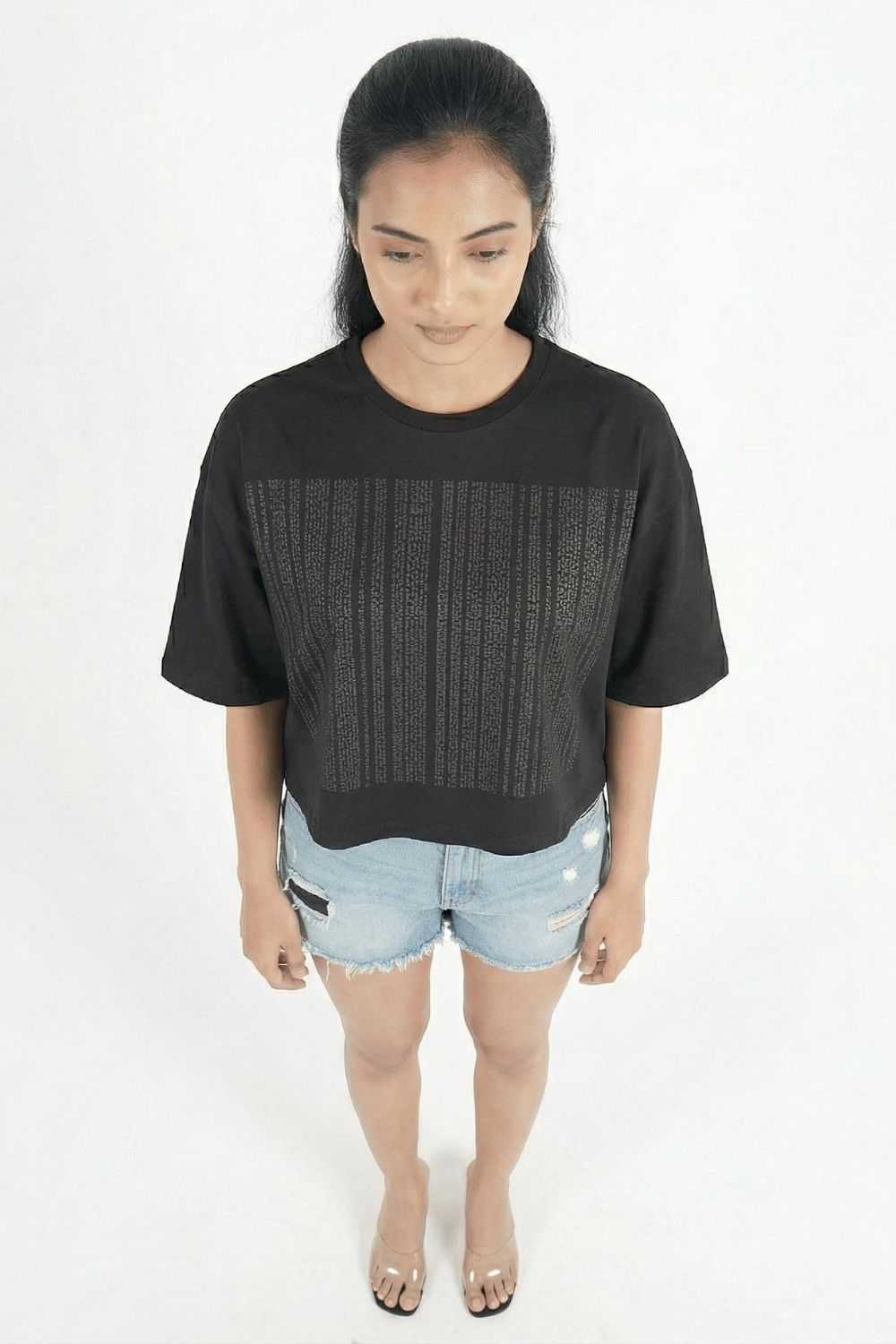 Black Crop Top Party Wear maanver clothing