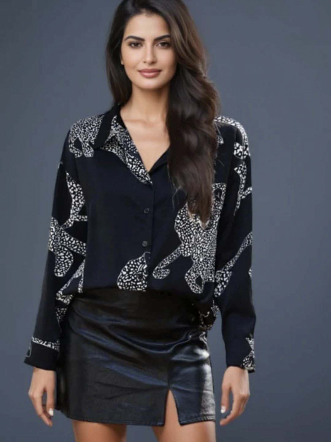 Animal Prints Satin Cotton Shirts Maanver.com