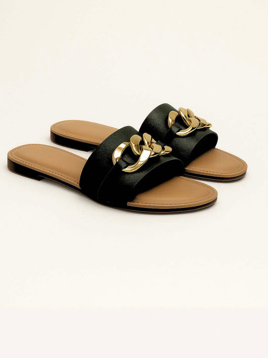 Luxury Black Flats for Sandals