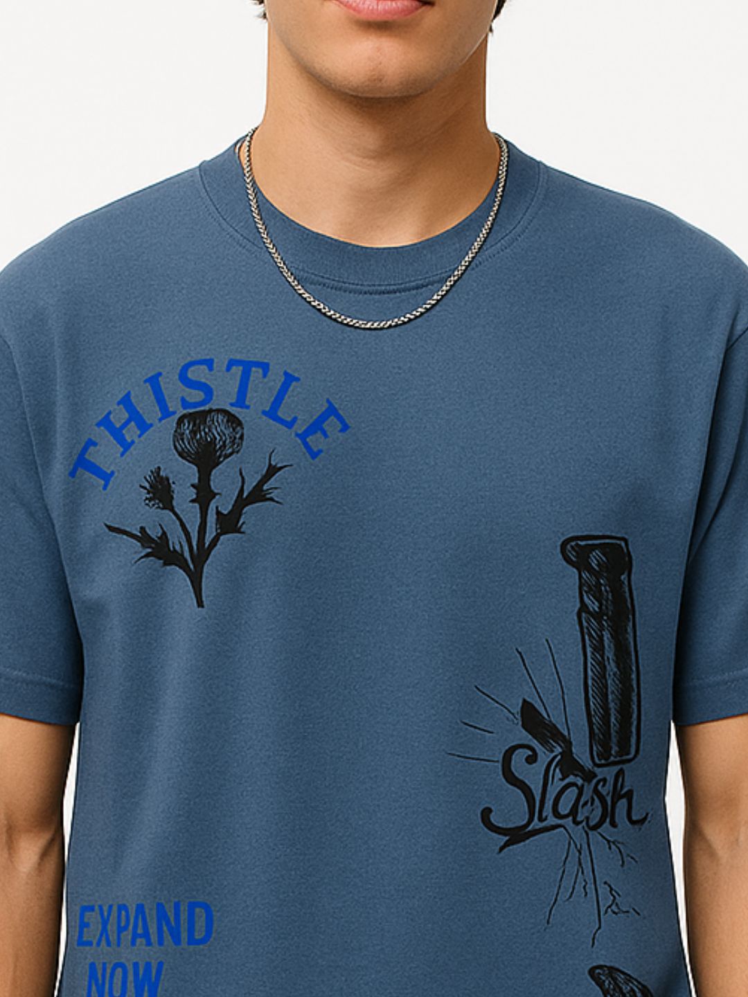 Urban Thistle Graphic Tee – Denim Blue Maanver.com