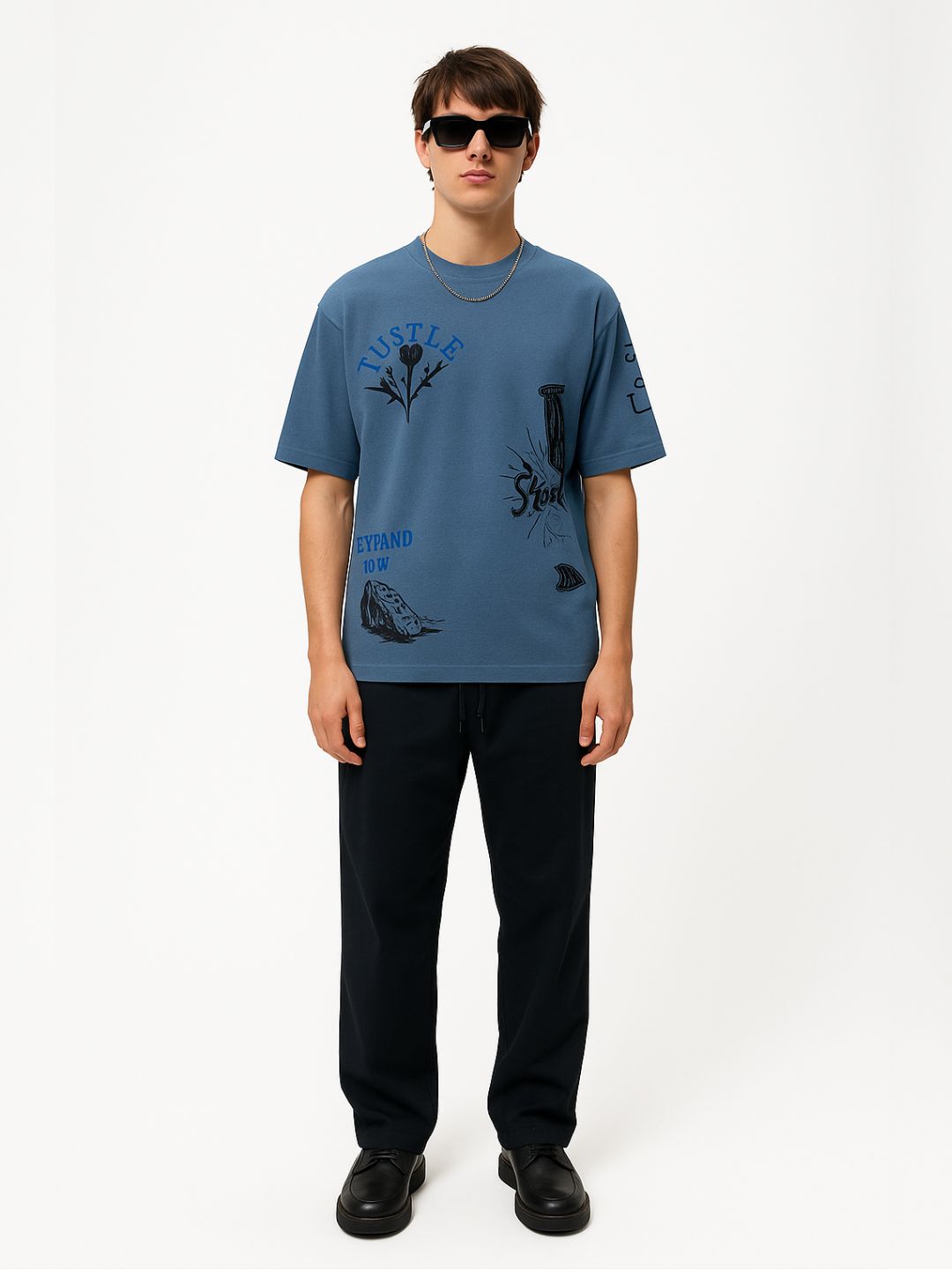 Urban Thistle Graphic Tee – Denim Blue Maanver.com